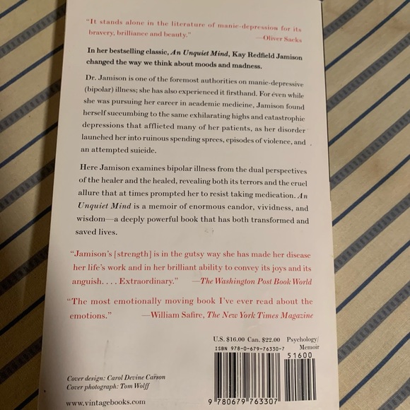 An Unquiet Mind 📚 📖 Kay Redfield Jamison - Picture 4 of 6
